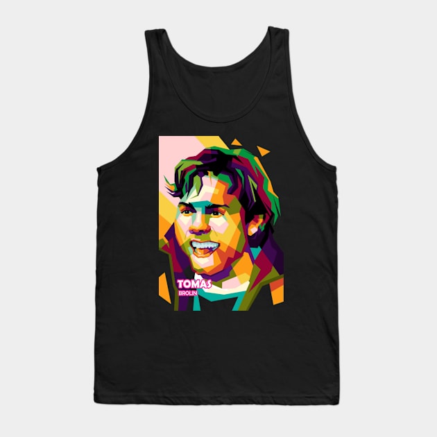 Tomas Brolin In Wpap Pop Art Tank Top by animaperio pixel retro